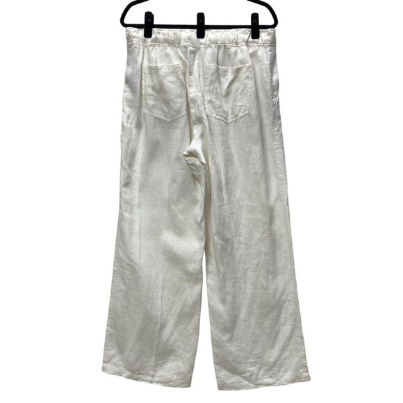 Lauren Ralph Lauren Wide Leg Linen Pants, Size 14, Off-White, Drawstring Waist - Picture 5 of 7